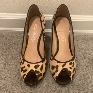 Boutique9 calf hair peep toe pumps